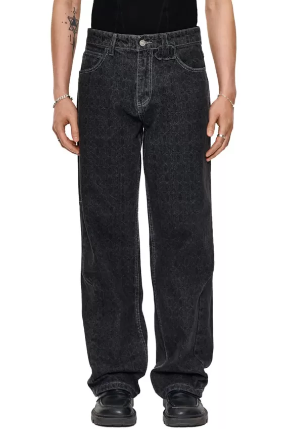 Cc Black Monogram Denim Pants>OLAKALA Sale