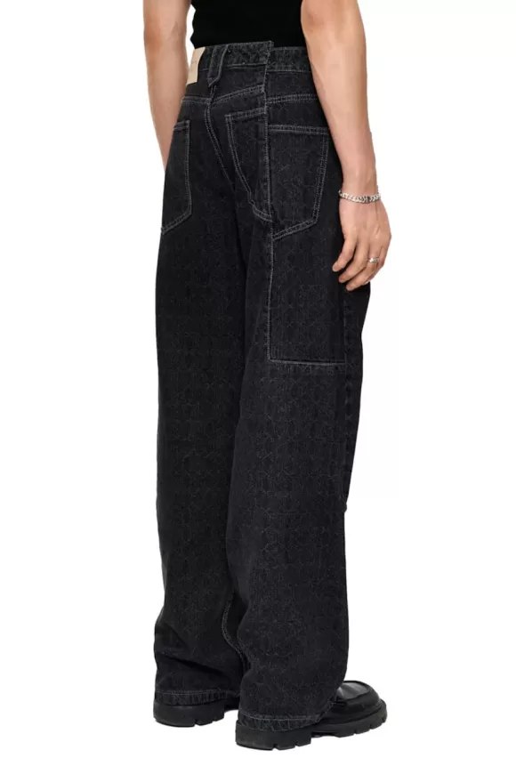 Cc Black Monogram Denim Pants>OLAKALA Sale