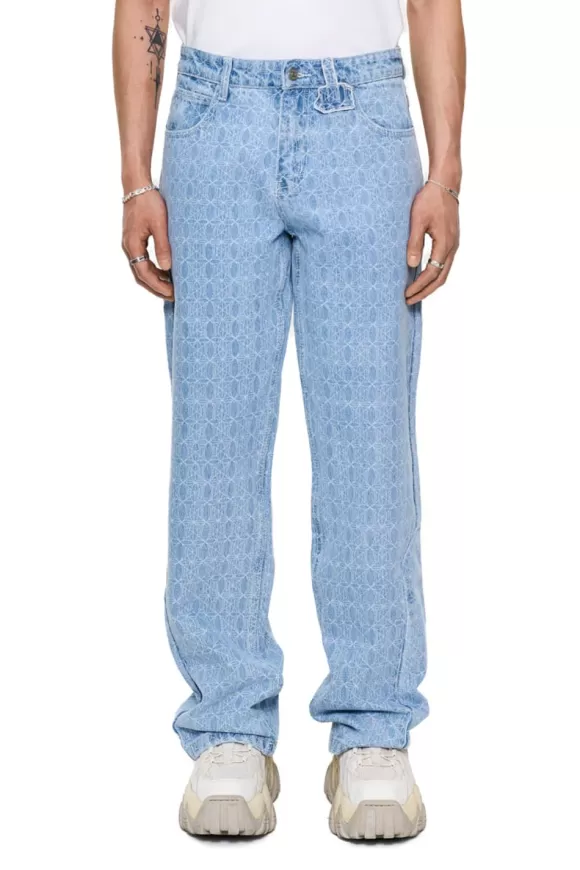 Cc Blue Monogram Denim Pants>OLAKALA Sale