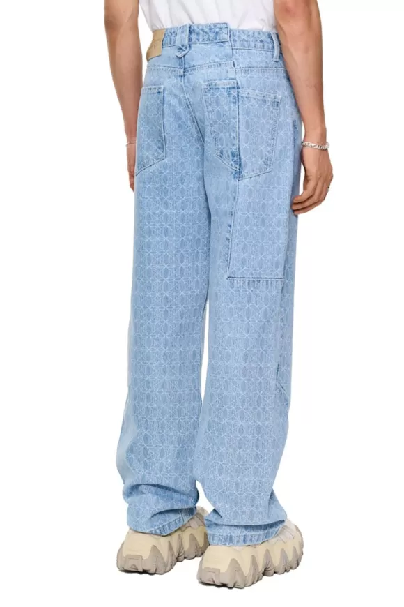 Cc Blue Monogram Denim Pants>OLAKALA Sale