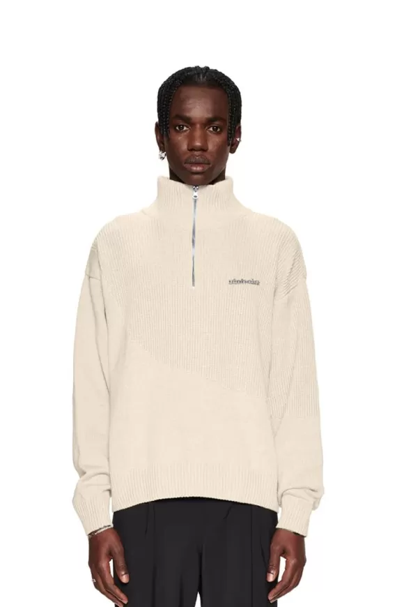 Cc Knit Halfzip Beige>OLAKALA Fashion