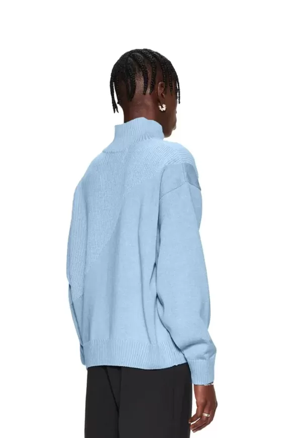 Cc Knit Halfzip Light Blue>OLAKALA Cheap
