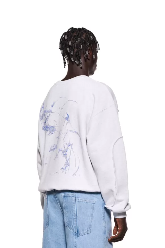 Cc Sweater Gray Melange Mit Backprint>OLAKALA Outlet