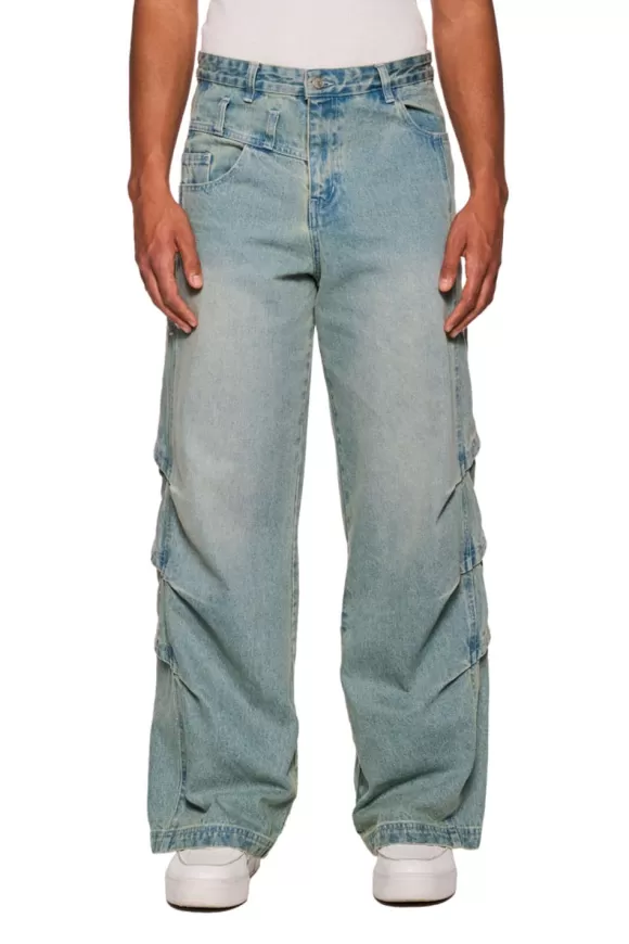 Gills Washed Denim Pants Blue>OLAKALA Outlet