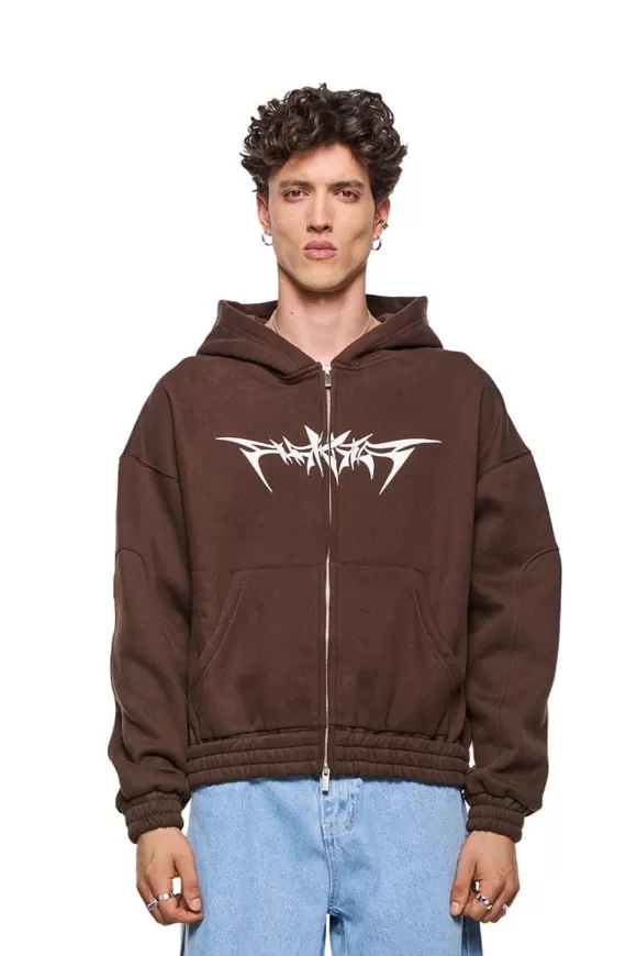 Isolation Zip Hoodie Brown>OLAKALA Online