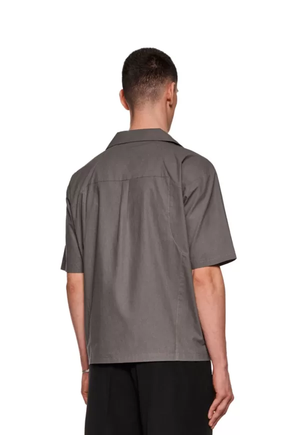 Layered Short Sleeve Shirt Gray>OLAKALA Cheap