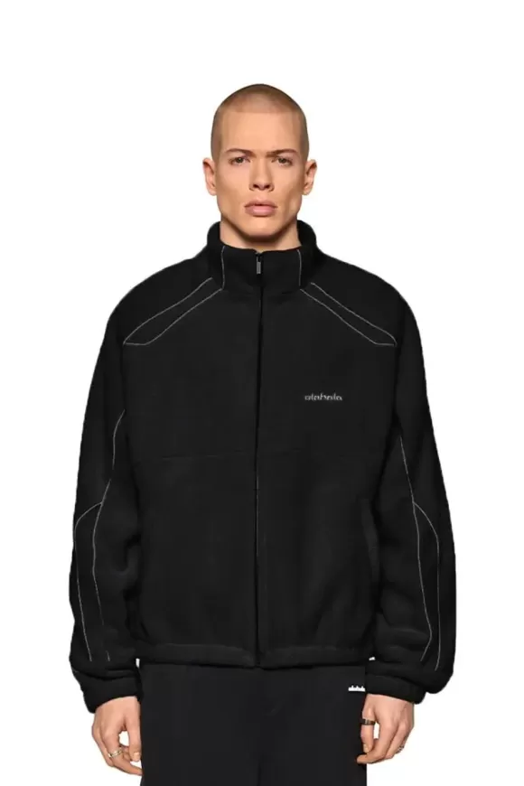 Reflective Fleece Jacket Black>OLAKALA Online