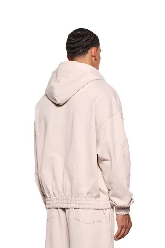 Sports Zip Hoodie Beige>OLAKALA Best Sale