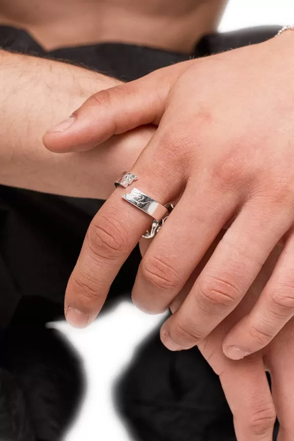 Synergy Destroyed Ring Silver Coated>OLAKALA Outlet